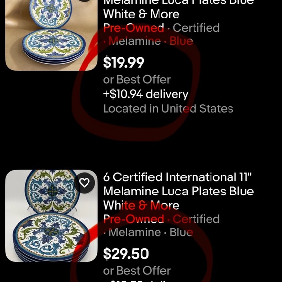 NWT- CERTIFIED INTERNATIONAL LUCA MELAMINE SERVICE FOR 4